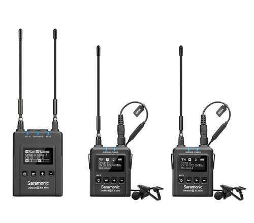 Беспроводная система Saramonic UwMic9 Kit2 Mini (RX9+TX9+TX9), УВЧ, 514-596 МГц, 2 канала