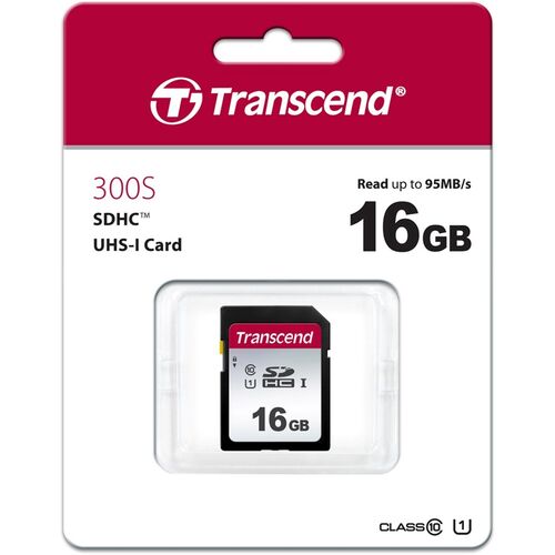 Карта памяти Transcend 300S 16Gb SDHC UHS-I U1 (95/10 MB/s)