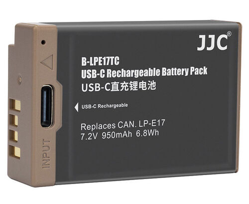 Аккумулятор JJC B-LPE17TC типа Canon LP-E17 с зарядным портом Type-C