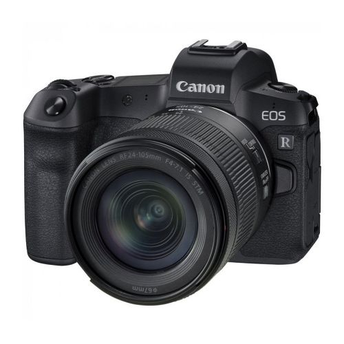 Фотоаппарат Canon EOS R Kit RF 24-105mm f/4-7.1 IS STM + адаптер EF‑EOS R, черный