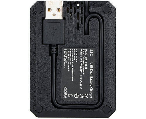 Двойное зарядное устройство JJC DCH-NPW235 с инфо индикатором с поддержкой скоростной зарядки QC 3.0 через USB Type-C для Fujifilm NP-W235