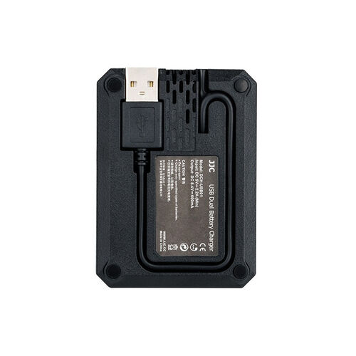 Двойное зарядное устройство JJC DCH-NPW126 с инфо индикатором с поддержкой скоростной зарядки QC 3.0 через USB Type-C для Fujifilm NP-W126/NP-W126S