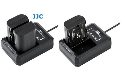 Двойное зарядное устройство JJC DCH-LPE6 с инфо индикатором с поддержкой скоростной зарядки QC 3.0 через USB Type-C для Canon LP-E6/6N/6NH