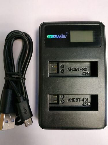 Двойное зарядное устройство BC-GP4B с инфо-дисплеем для AHDBT-401 + usb cable