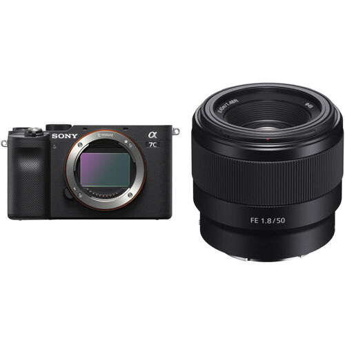 Фотоаппарат Sony Alpha ILCE-7C с объективом FE 50mm f/1,8 (SEL-50F18F), черный
